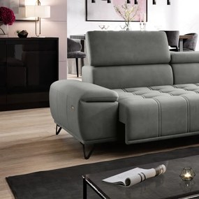 Narożnik PALLADIO MINI z elektryczną regulacją siedziska Lewostronny w tkaninie RIVIERA 91 WERSAL