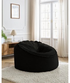 Czarny sztruksowy worek do siedzenia Socrate – Bobochic Paris