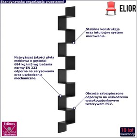 Czarna Narożna Półka Na Ścianę N3-H03