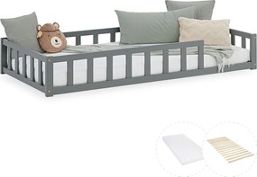 Łóżko dziecięce 90x200 cm Szare Montessori