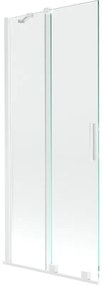 Mexen Velar parawan nawannowy 2-skrzydłowy rozsuwany 85 x 150 cm, transparent, biały - 896-085-000-01-20