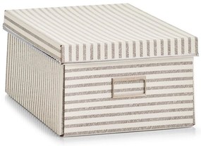 Pudełko zamykane z kartonu, pełniące funkcję dekoracyjną, funkcjonalny i stylowy organizer do salonu.