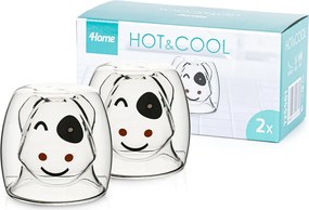 4Home Szklanka termiczna Hot&Cool Happy Cow 210 ml, 2 szt.