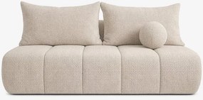 Sofa z Funkcją Spania SARIA Kremowa Szenil Nowoczesna