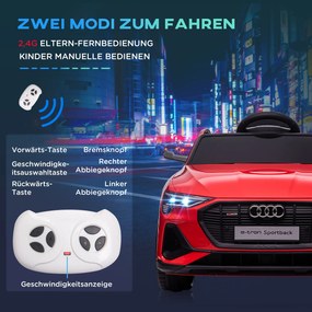 HOMCOM Auto elektryczne dla dzieci z pilotem zdalnego sterowania i efektami dźwiękowymi Czerwony samochodzik do 5 kmh 108x60x47cm | Aosom PL