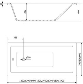 Mexen Cubik wanna prostokątna 120 x 70 cm z obudową, biała - 55031207000X