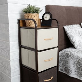 Komoda z szufladami z tkaniny HAZEL TYP 1, brązowy, L