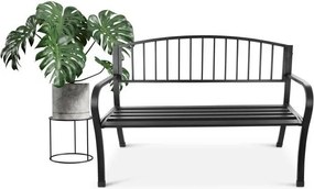 Ławka ogrodowa parkowa G-414 - metalowa, czarna