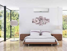 Obraz - Vintage kwiaty piwonii (125x70 cm)