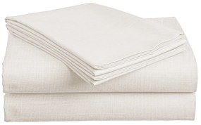 PrzytulneMieszkanie.pl Bawełniane prześcieradło SLUB 140x240 cm kremowe, 100% bawełna Rozmiar: 140 x 240 cm