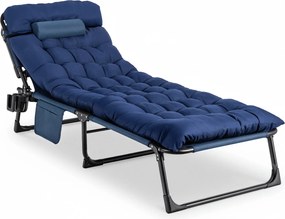 Leżak Ogrodowy SATURN 190x73 cm Granatowy