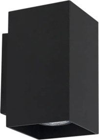 Zestaw 2 nowoczesnych lamp ściennych czarnych kwadratowych 2-światłowych - Sandy