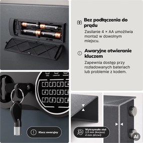 Sejf na klucze z wrzutnią elektroniczny Bruce