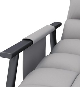 HOMCOM Fotel Bujany z Podnóżkiem - Regulowane Oparcie, Mikrofaza, Szary - Relaks w Salonie
