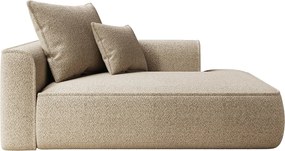 Szezlong prosty z tkaniny szenilowej w kolorze taupe PINETA