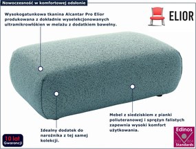 Szaroniebieska duża pufa salonowa na nóżkach P1-B00