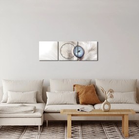 Obraz - Kot z niebieskimi oczami (z zegarem) (90x30 cm)