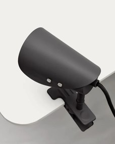 Czarna metalowa lampa stołowa z klipsem (wysokość 16 cm) Jula – Kave Home