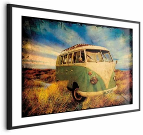 Plakat Retro bus 90x60 cm z ramą czarną z marginesem ARTGEIST B