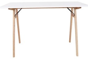 Biały stół z brązowymi nogami House Nordic Vojens Desk, dł. 120 cm