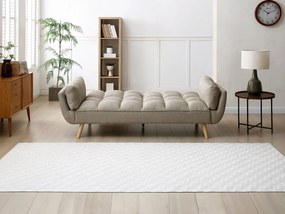 Kanapa 3-osobowa rozkładana z beżową tapicerką - LOELINE