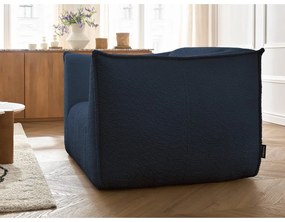 Ciemnoniebieski fotel z materiału bouclé Giorgia – Bobochic Paris