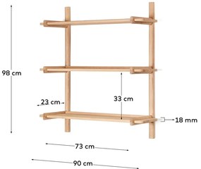 Modułowy system półek z litego drewna dębowego 90x98 cm Sitra – Kave Home