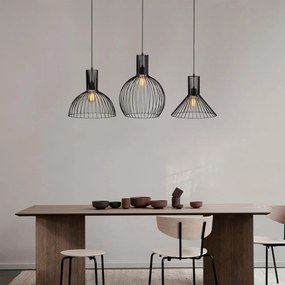 Czarna lampa wisząca z metalowym kloszem Fellini – Opviq lights