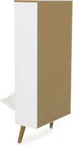 Biała szafka na buty z nogami z drewna dębowego Tenzo Dot