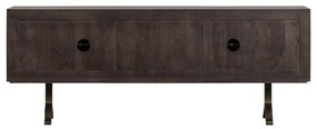 Ciemnobrązowa szafka pod TV z litego drewna mango 180x70x40 cm Draw – WOOOD