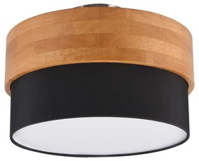 Czarno-naturalna lampa sufitowa z tekstylnym kloszem Seasons – Trio