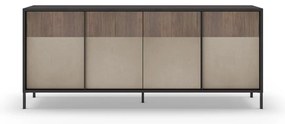 Antracytowo-jasnobrązowa niska komoda 206x86 cm Amalia – Marckeric