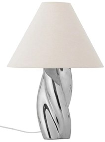 Lampa stołowa w kolorze srebra z tekstylnym kloszem (wysokość 49 cm) Silva – Bloomingville