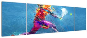 Obraz - Malowany tenisista (170x50 cm)
