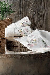 Podarunkowy zestaw ręczników FINOLA, 3 szt Biały Zestaw (ręcznik 30x50cm, ręcznik 50x100cm, ręcznik 75x150cm)