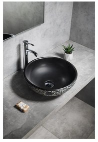 Czarna ceramiczna okrągła umywalka ø 41 cm Priori – Sapho