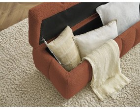 Ceglasta ławka z materiału bouclé Mont Blanc – Bobochic Paris