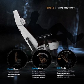 Fotel gamingowy materiałowy Diablo X-Eye Prime Normal Size, Ghosted White