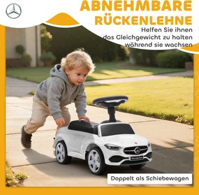 AIYAPLAY autko dla dzieci z licencją Mercedes Benz z klaksonem i schowkiem, 65x28x39 cm, Biały