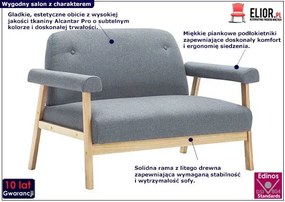 Tapicerowana sofa 2-osobowa Uxis 2G - jasny szary
