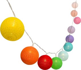 Girlanda solarna Mimy Colors 10 pastelowych kulek bawełnianych 3,8m LED ciepła biel IP44