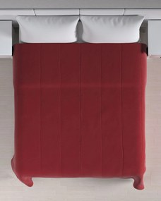 Narzuta pikowana w pasy Velvet kolor czerwony tkanina połyskliwa, welwetowa