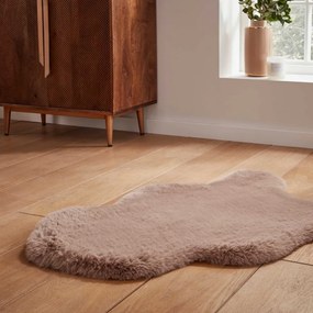Jasnobrązowa syntetyczna skóra 60x90 cm Super Teddy – Think Rugs