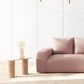 Różowy narożnik z materiału bouclé (prawostronny/z szezlongiem) Monce – Rodier