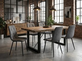 Ciemnoszare krzesło LIBRA STONE GREY z czarnymi nogami