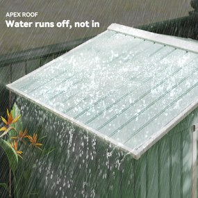 Outsunny szopa ogrodowa z 2 drzwiami przesuwnymi oknami wentylacyjnymi rama podłogowa z ocynkowanej stali jasnozielony 213x130x185 cm | Aosom PL