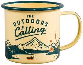 Beżowy emaliowany kubek 0.325 l Outdoors is Calling – Gentlemen's Hardware