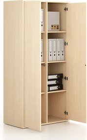 Szafka biurowa FRAME, 2x drzwi, 872 x 450 x 1735 mm, PUSH-lock, brzoza