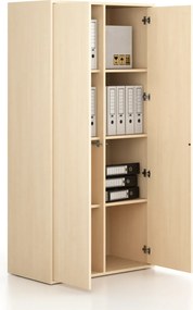 Szafka biurowa FRAME, 2x drzwi, 872 x 450 x 1735 mm, PUSH-lock, brzoza