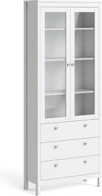 Witryna z przeszklonymi drzwiami Madrid biały mat